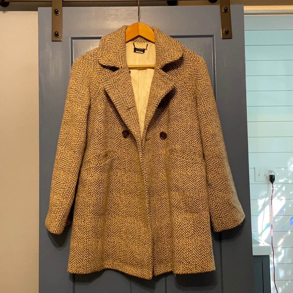 Unique J.Crew tweed pea coat in beautiful tones